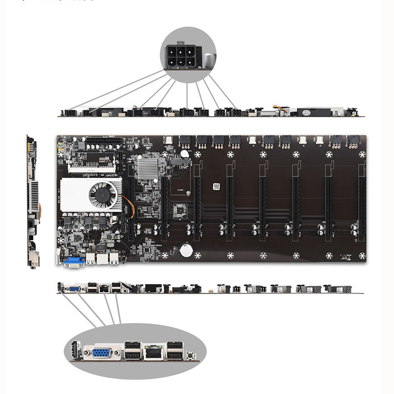 Btc-T37 Mining Motherboard Onboard Processor Pcie 16X Eth Integrated