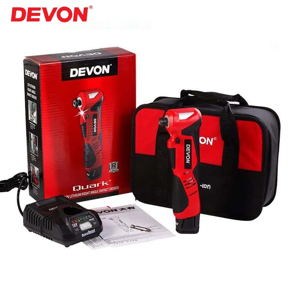 Devon Impact Wrench Cordless Rechargeable Electric Wrench 1/4 Inch Right Angle Ratchet Wrenches