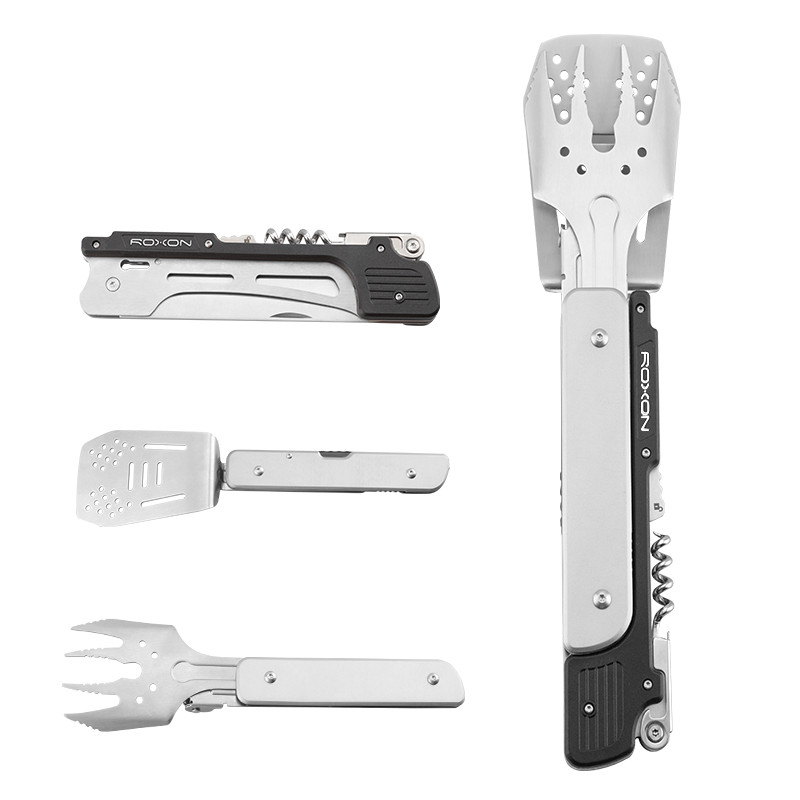 Roxon 6-In-1 Bbq Multi Tool, Stainless Steel Barbrcue Grill Tool,