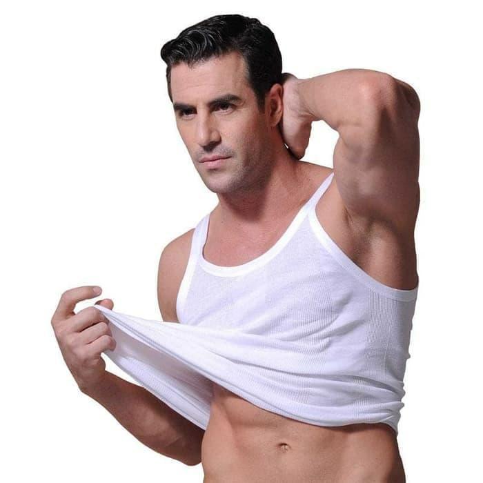 mguf- Kaos Singlet Gt Man 302/Kaos Kutang Gan Man/ Singlet Pria Gt Man Putih