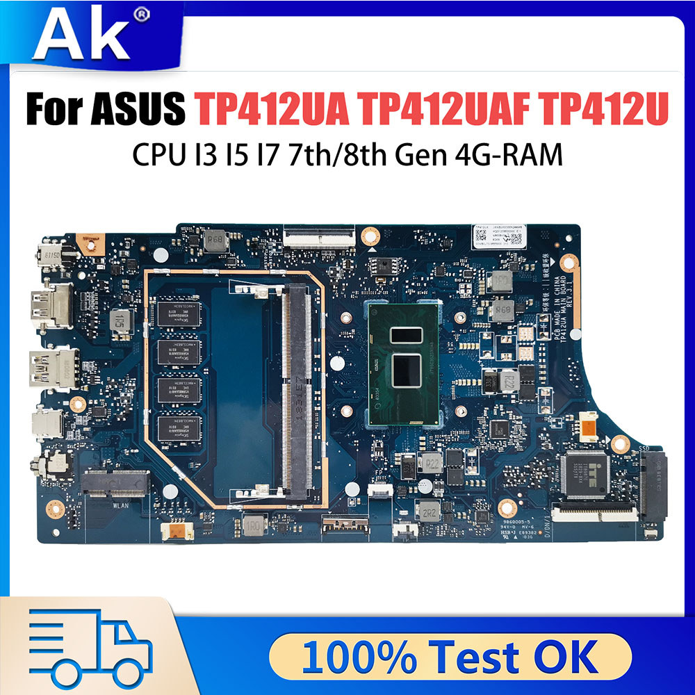 For Asus Vivobook Flip Tp412U Tp412 Tp412Ua Tp412Uaf Mainboard Laptop Motherboard Cpu I3 I5 I7 4Gb