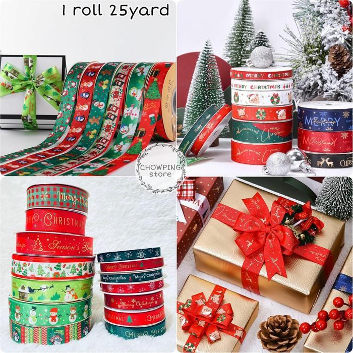 ><><><] Pita Kain Motif Natal Dekorasi Hampers Kado Christmas