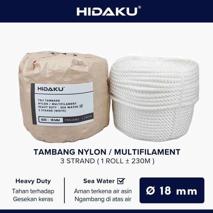 HIDAKU tali tambang nylon 18mm ROLL / tambang nilon 18mm / ROLL