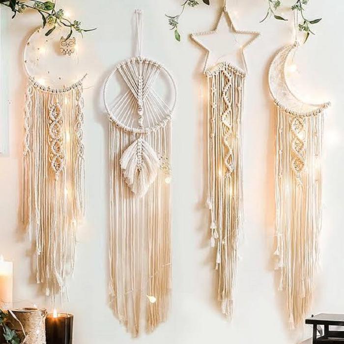 New- Macrame dream catcher - Hiasan dinding aesthetic - Dekorasi kamar - Pajangan ruang tamu Besi