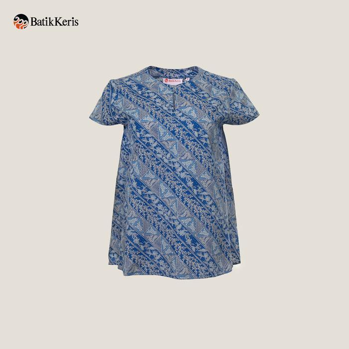 Batik Keris Blouse Wanita Lengan Pendek Motif Keris Sekar Lereng