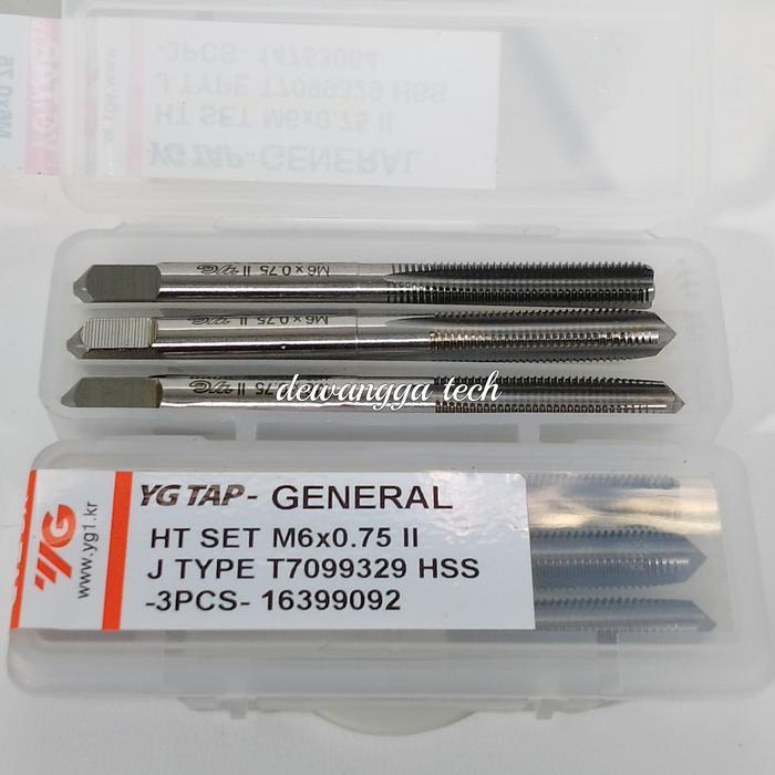 Hand Tap Yg1 M6X0.75 Ht Set M6 X 0.75 Tap Ulir Halus M6