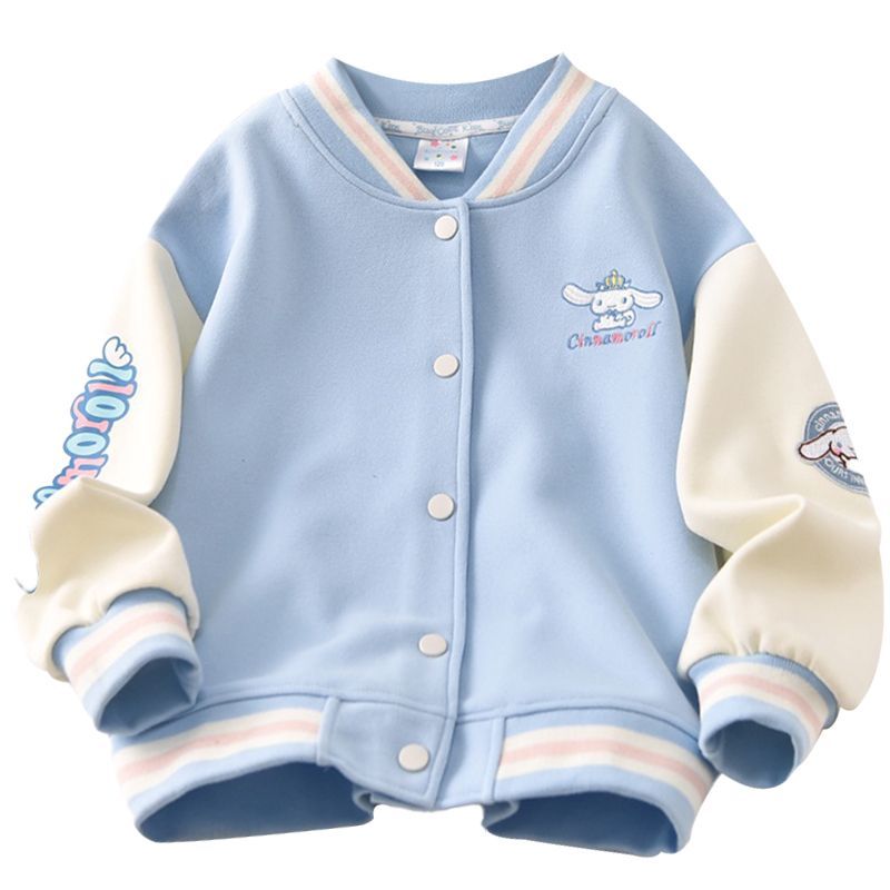 Anime Sanrio Cinnamoroll Cardigan Jacket Cosplay Costume Children Baseball Coat Spring Autumn Sports