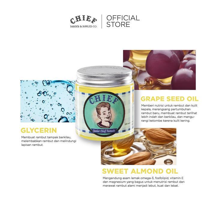 czdc- Chief Junior Pomade Mudah Dibilas Dan Aroma Lemon Fresh Glycerin & Sweet Almond Oil