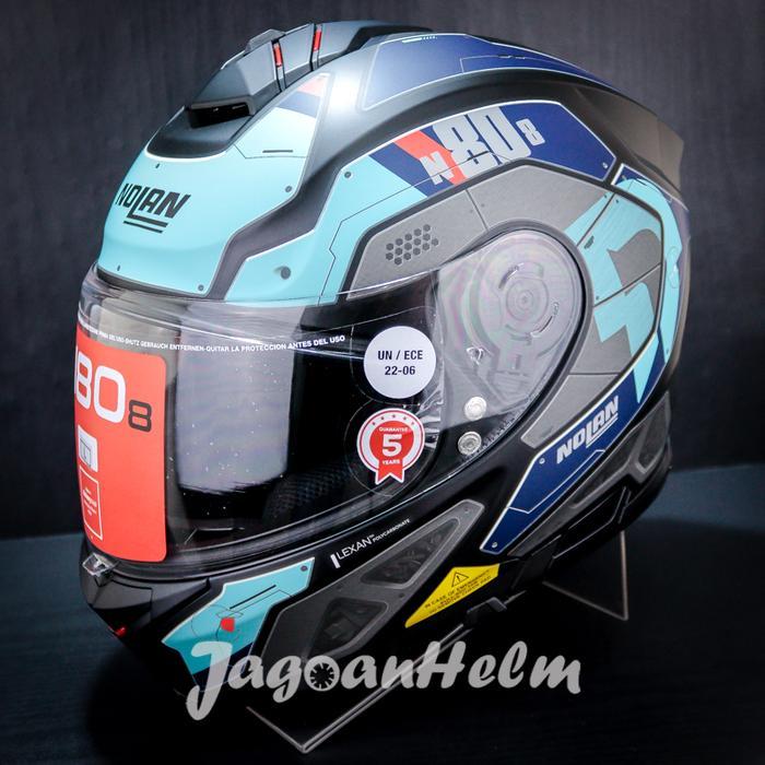 ASLI NOLAN HELM N808 STARSCREAM NCOM #037 FLAT BLACK N80-8 VISOR READY STOCK