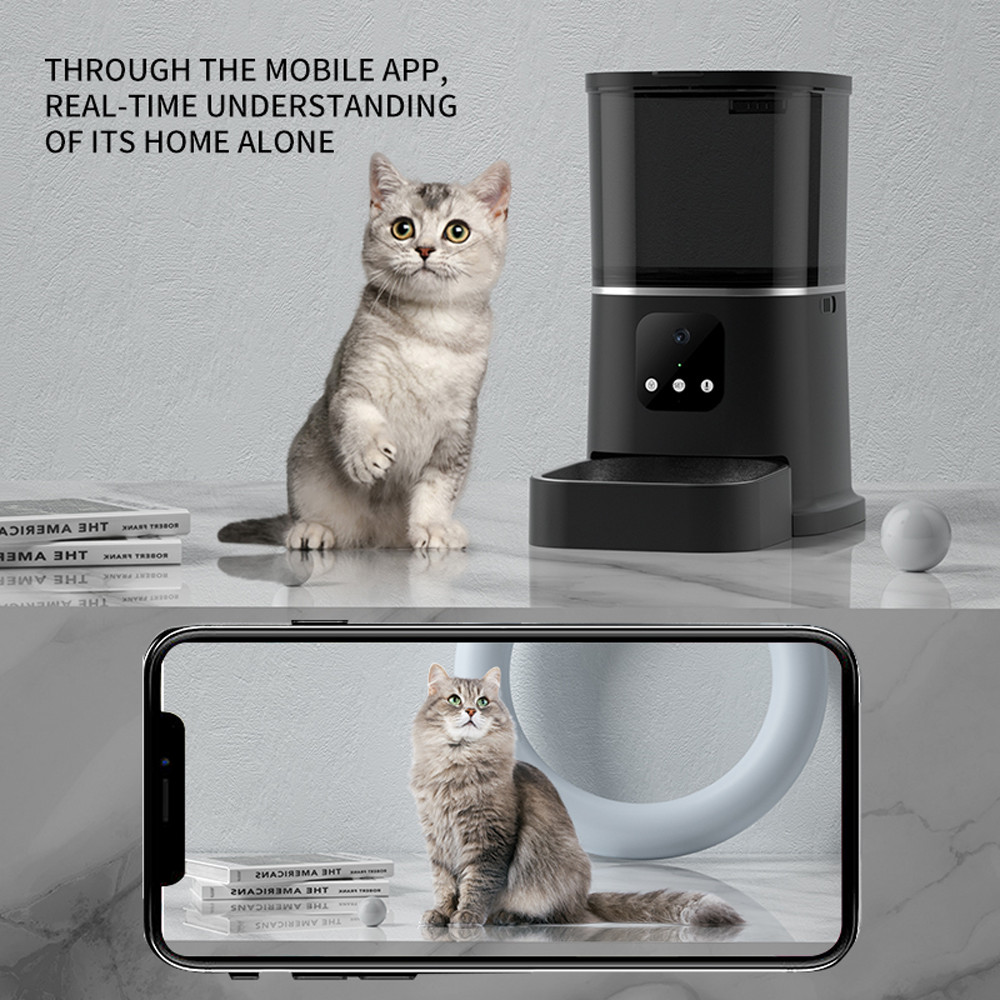 6L Automatic Pet Feeder Camera Feeder Smart Voice Recorder App