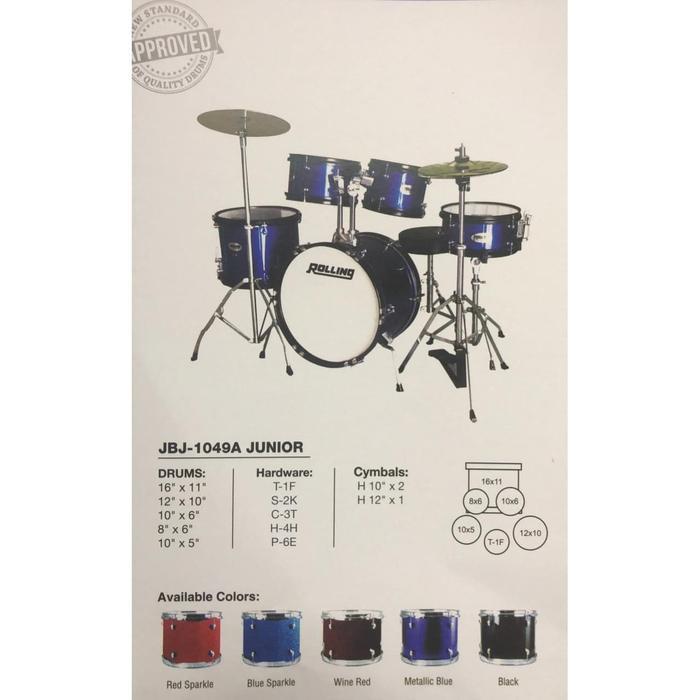 DRUM SET JUNIOR ROLLING JBJ-1049A/DRUM KECIL/DRUM SET ROLLING/DRUM