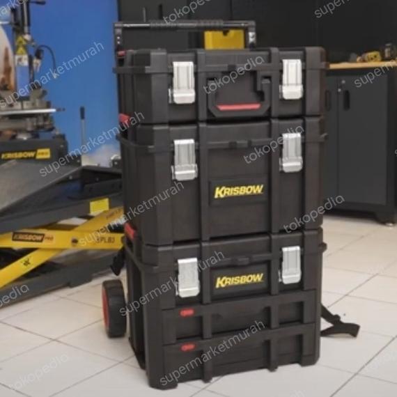krisbow set tool box 4 pcs susun kotak penyimpan peralatan modular trolly toolbox