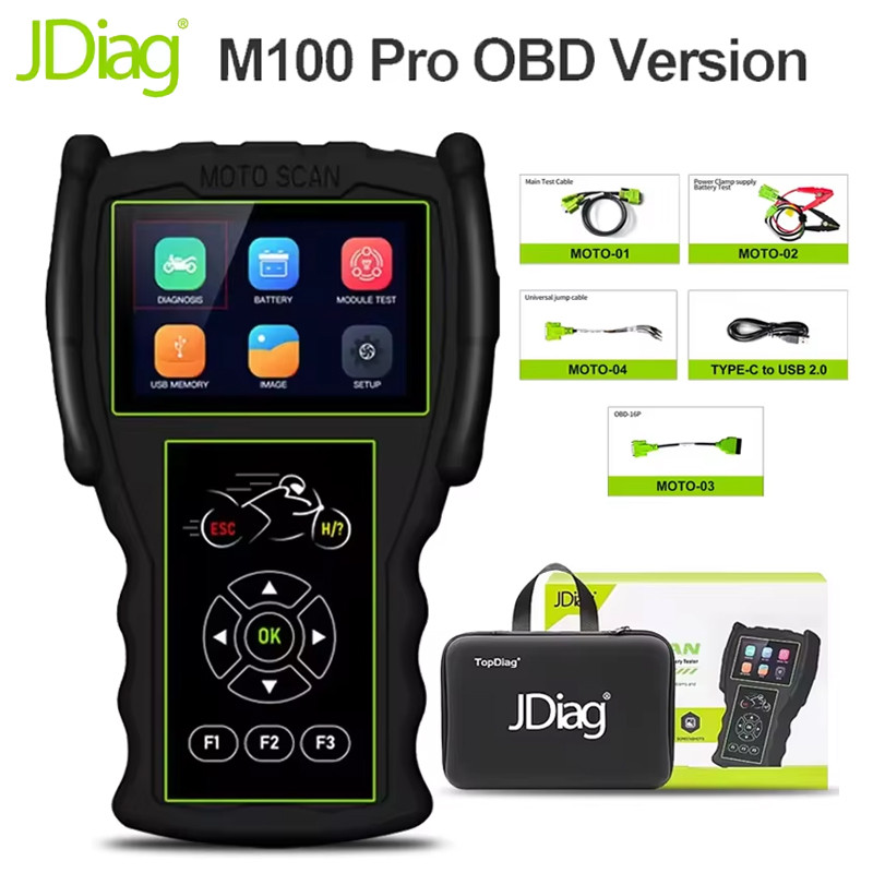 JDiag M100 Pro OBD2 Scanner Professional Motorcycle Diagnostic Tool For BMW Kawasaki Yamaha Suzuki