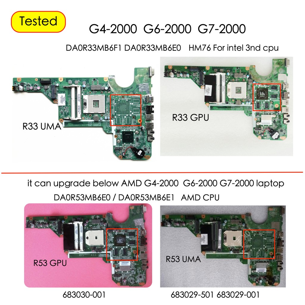 For Hp Pavillion G4-2000 G6-2000 G7-2000 Laptop Motherboard