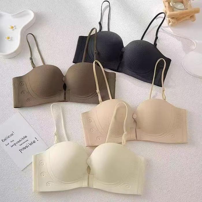 Bra Depan Klip Tanpa Tali Push Up Bra Tanpa Jahitan untuk Dada Kecil, Anti Selip, Angkat Dada &