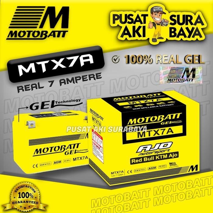 Official Motobatt Gel Mtx7A 7 Ah Original Aki Motor Kawasaki Ninja H2