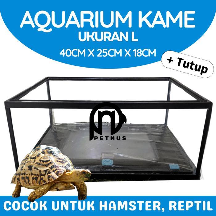 Aquarium Nikita Pendek L + Tutup - Aquarium/terrarium reptil/hamster/ikan kokoh dan murah