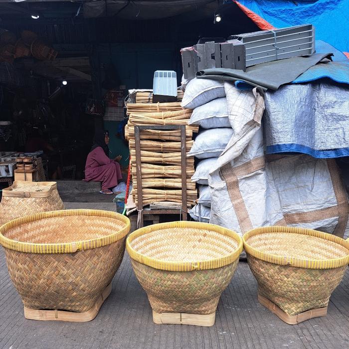 Murah bakul bambu bakul nasi tempat nasi dari anyaman Terlaris