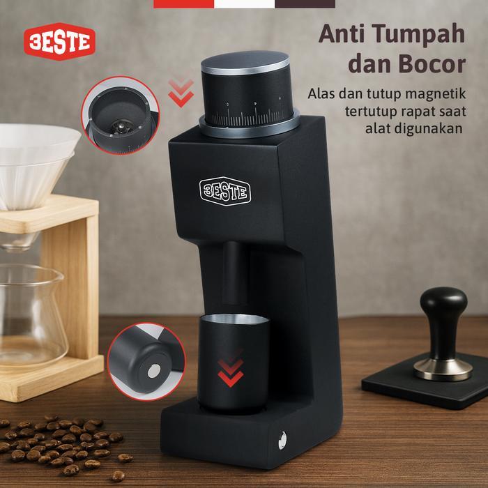 ALAT PENGGILING KOPI ELEKTRIK COFFEE GRINDER 30G 100W 160RPM HITAM 005 TRIESTE