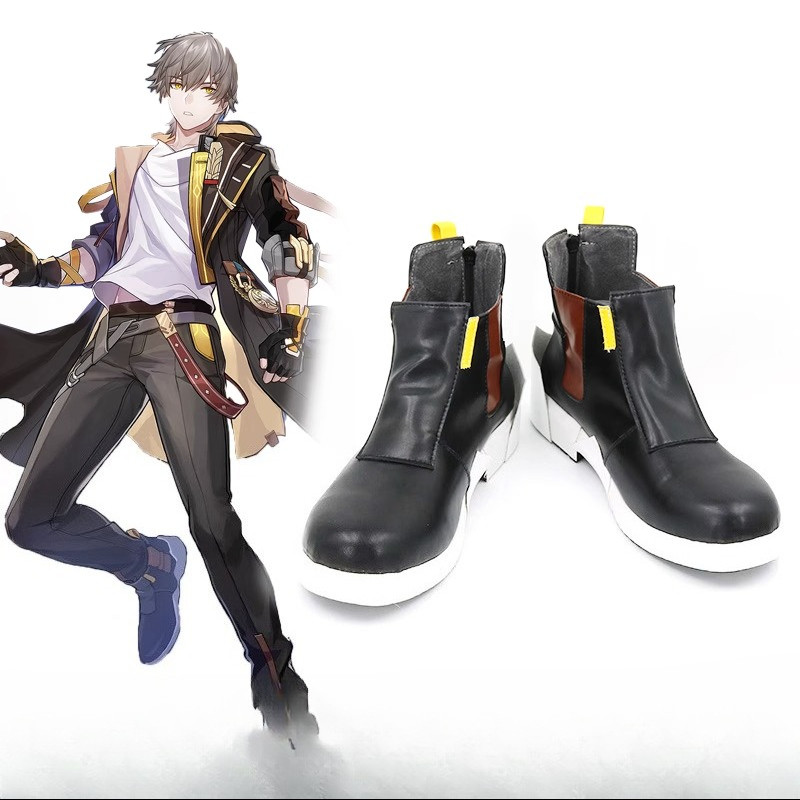 Honkai Star Rail Caelus Cosplay Leather Shoes Ankle Boots Halloween Masquerade Carnival Performance