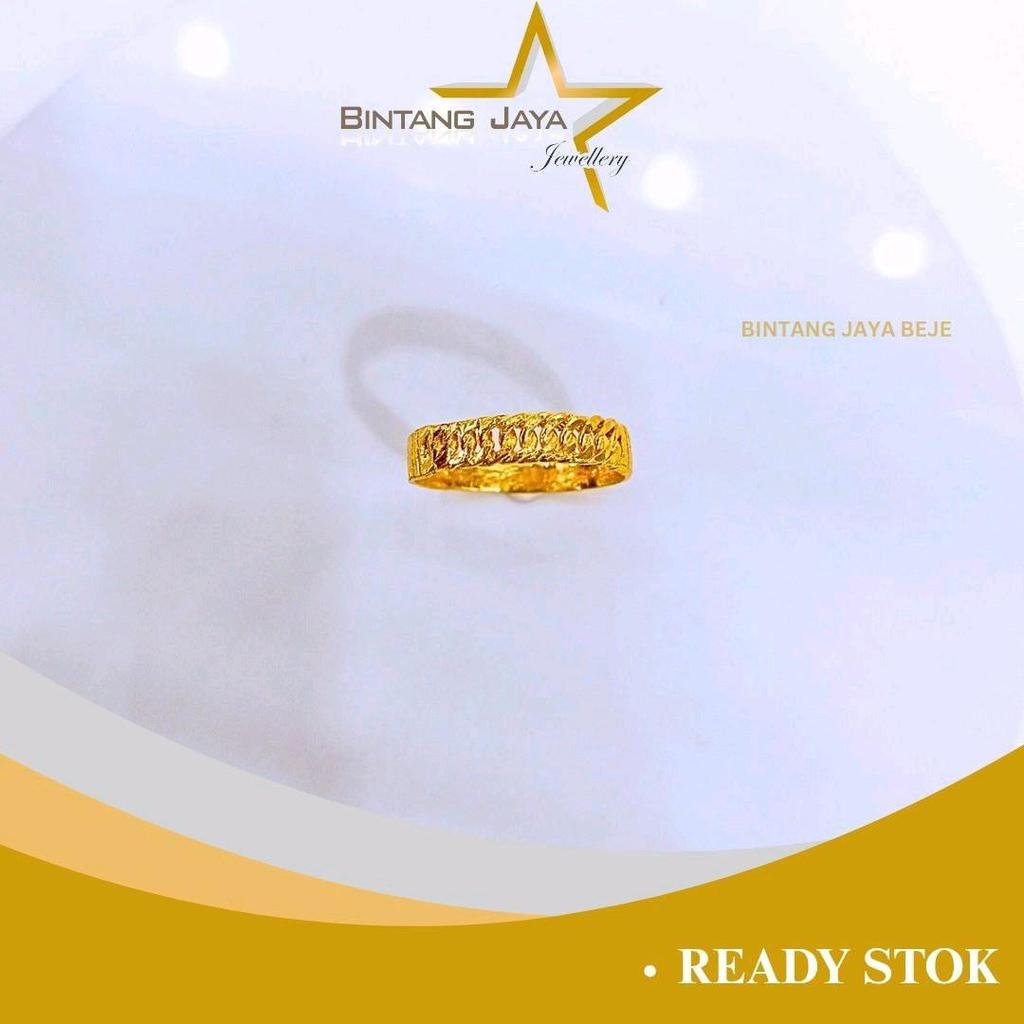 Cincin Emas Asli LM99 - Atas Rantai No 16.5 - Kadar (LM99) - Berat 5gr - Ukuran 16.5 - Rantai Tebal 