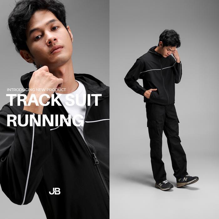 JB TRACK SUIT RUNNING JACKET WHITE STRIPE