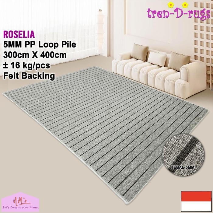 Termurah Tren-D-Rugs Karpet Jumbo Garis Stripes 300 Cm X 400 Cm Permadani Bulu Salur Alas Lantai