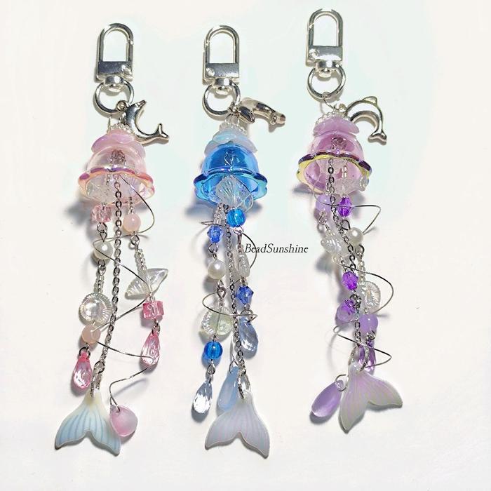 KEYCHAIN Y2K JELLYFISH GANTUNGAN BAG CHARM AESTHETIC