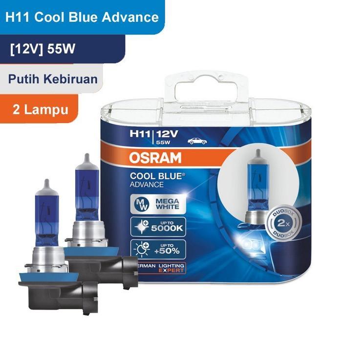 LAMPU MOBIL OSRAM COOL BLUE ADVANCE H11 55W 5000K Putih ORIGINAL OSRAM