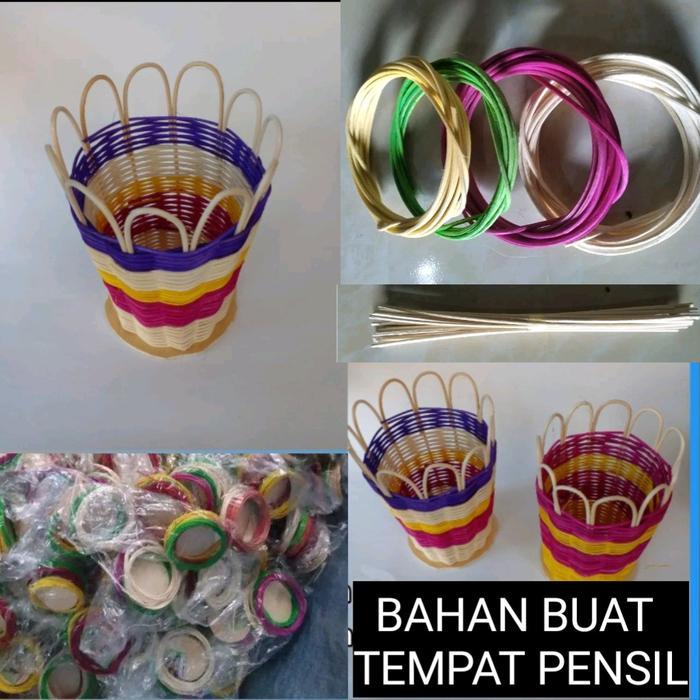BAHAN ANYAMAN ROTAN ( TEMPAT PENSIL ) peraga ketrampilan Sekolah