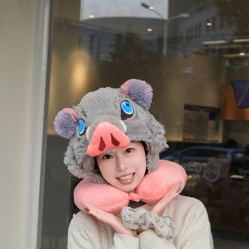 Cosplay Prop Wild Boar Head Hat Hashia Inosuke Warm Headgear Cartoon Stuffed Anime Ies Gifts Boy