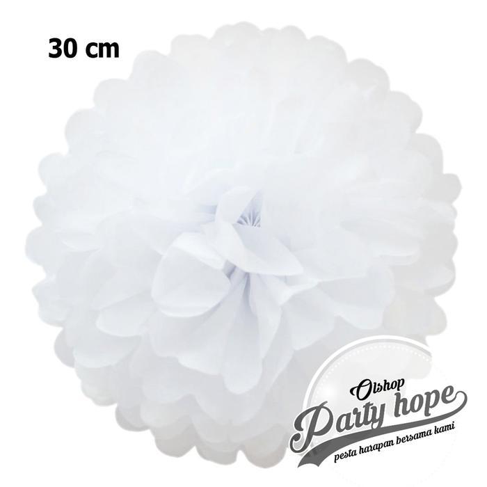 Pompom Kertas putih / Pompom Kertas 30 Cm / Tissue Paper / Pompom