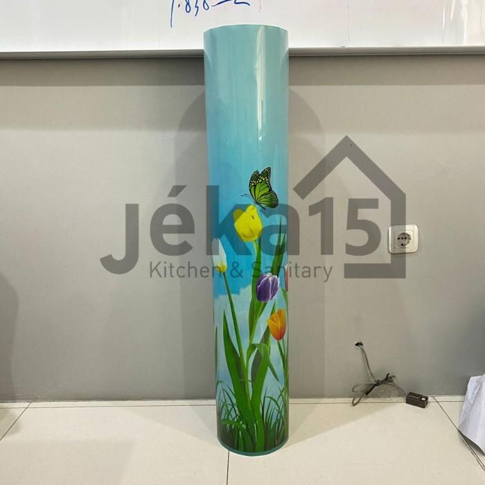 BRIDTIS- Fiber Pagar Tulip Bunga / Penutup Pagar Meteran Motif Tulip Bunga Pagar