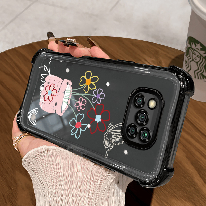 Casing Hp untuk Xiaomi POCO X3 POCO X3 NFC POCO X3 Pro Case Casing Pot Bunga Graffiti pola Cesing HP