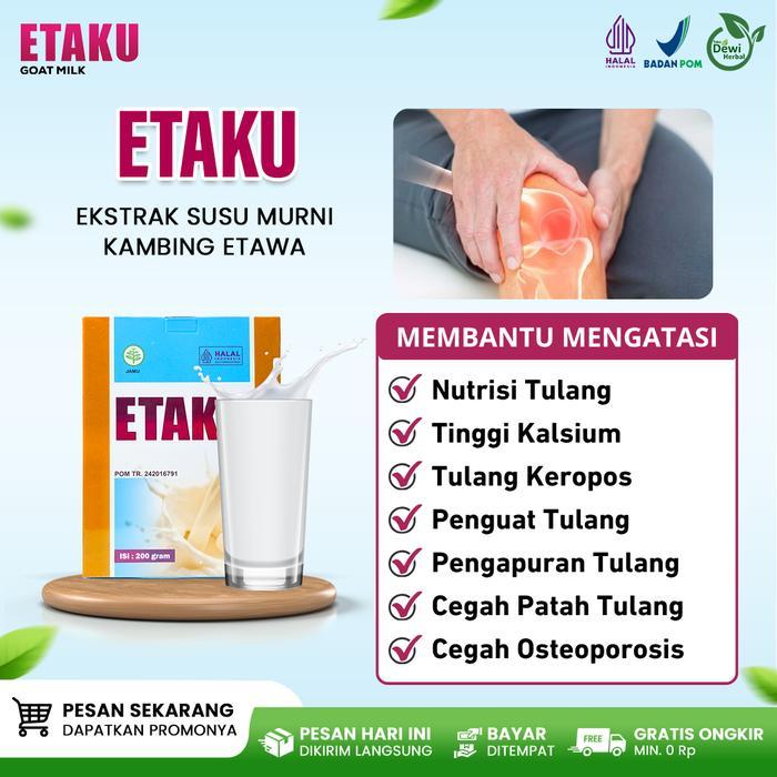 Etaku Susu Bubuk Kambing Murni - Susu Tinggi Kalsium Untuk Pengapuran Tulang - Tulang Keropos -