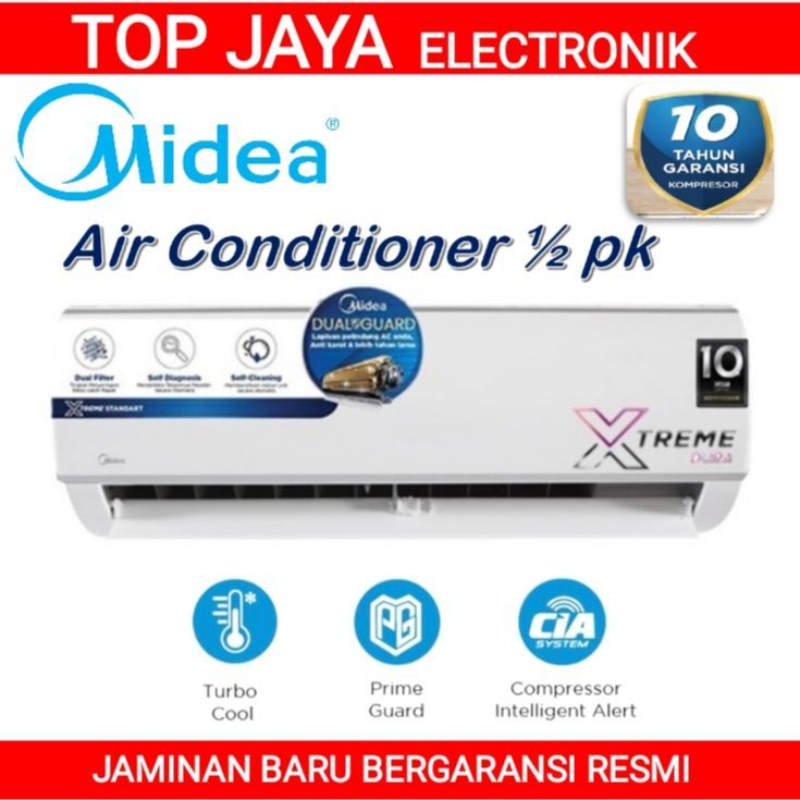 AC MIDEA 0,5PK/AC MIDEA 1/2 PK BARU BERGARANSI RESMI