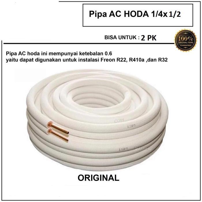 xeyt- Pipa Ac Hoda 1/4 X 1/2 - Hd2430 Tebal 0,61 Mm Untuk Pemasangan Ac 1,5 S/D 2 Pk