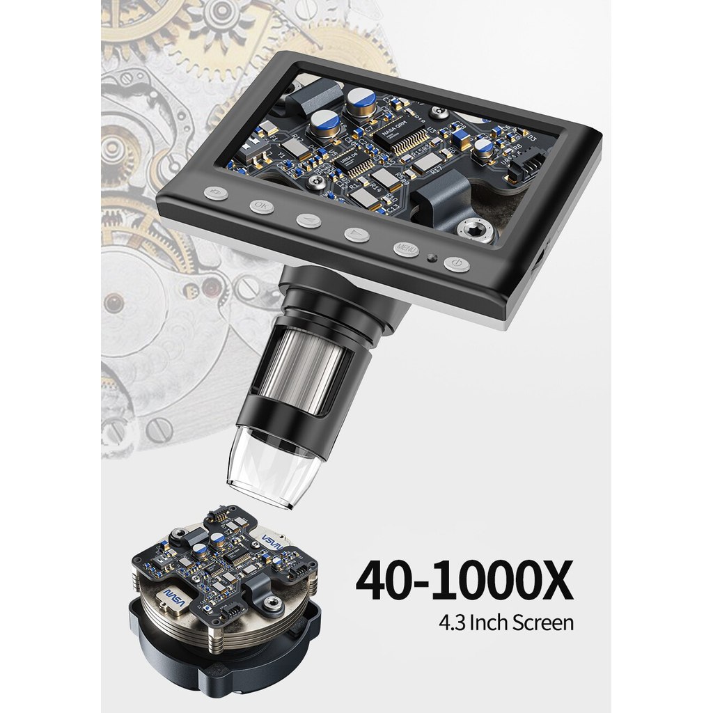 4.3 In Lcd Digital Microscope 40-1000X Coin Microscope For Error