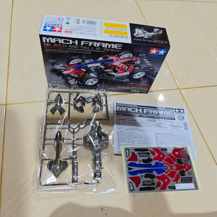 DAYTOY- Body Mach Frame Black Metalic Edition Ori Tamiya Lengkap Box, Decal..