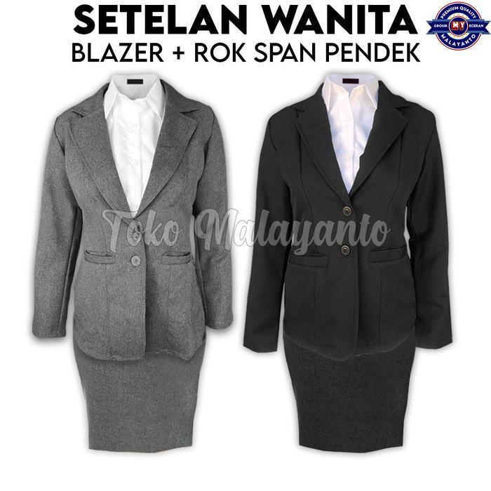 SETELAN JAS Wanita, BLAZER & ROK SPAN PENDEK / ROK MINI / ROK KERJA
