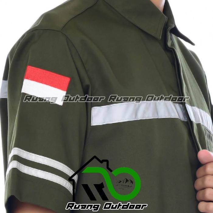 Baju Kemeja Safety Wearpack K3 Lengan Pendek Proyek Tambang Werpack