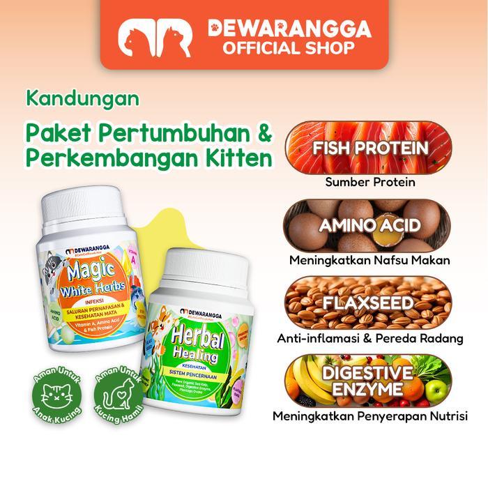 enimel- Dewarangga Paket Vitamin Kitten Pertumbuhan & Perkembangan Magic White Herbs & Herbal