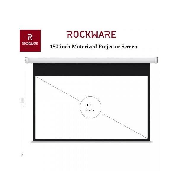 ROCKWARE RW-RSP003 Layar Proyektor Motorized 150 inch Gulung Otomatis