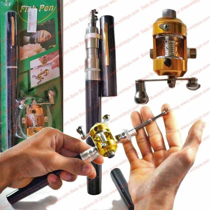 Alat Mancing Saku Pena Pancing Joran 160cm Rel Pocket Fishing Rod 1.6M