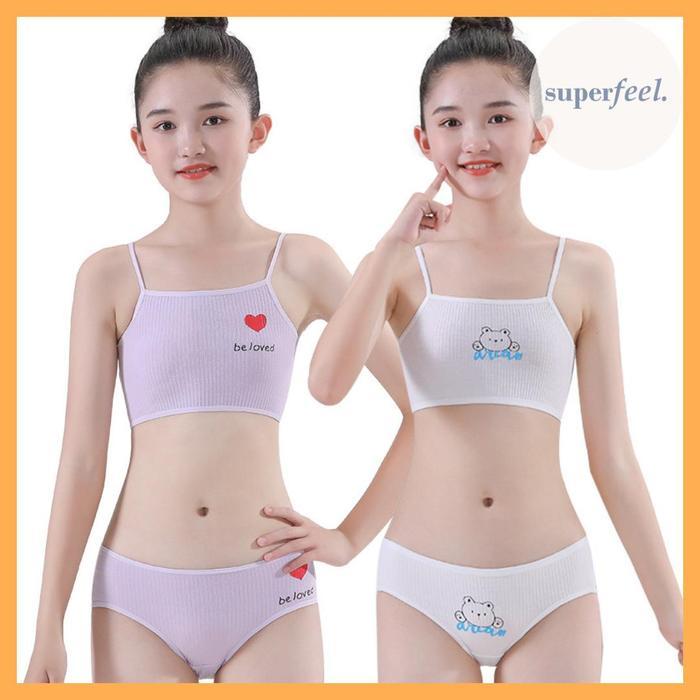 Promo Sfl 1 Set Dalaman Anak Perempuan Cd Miniset Celana Dalam Bh Bra Cw 841 Original