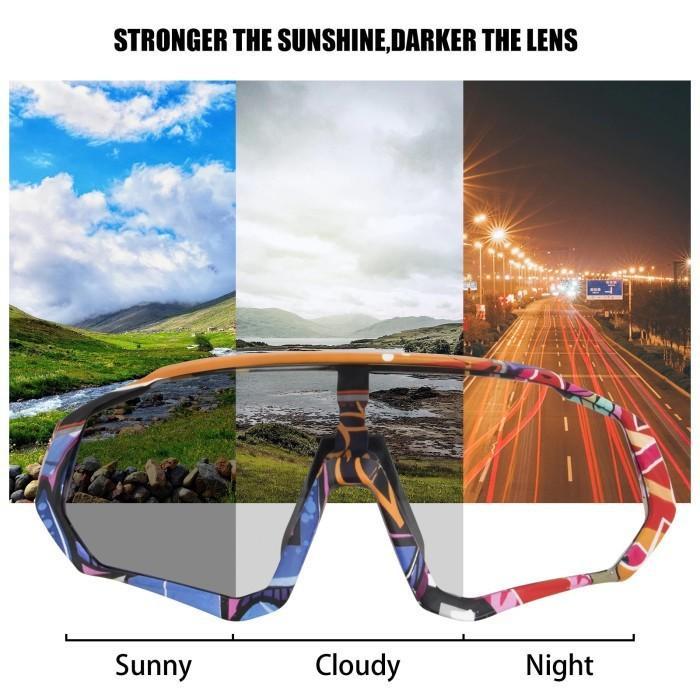 Kapvoe Ocean Kacamata Sepeda Tk9408-Ph-1L Kaca Mata Fotokromik Sport Uv400 Lensa Polikarbonat