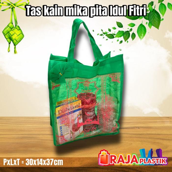 Tas Kain Idul Fitri Pita 30x30x25cm / Tas Kain Lebaran Pita 30x30x25cm