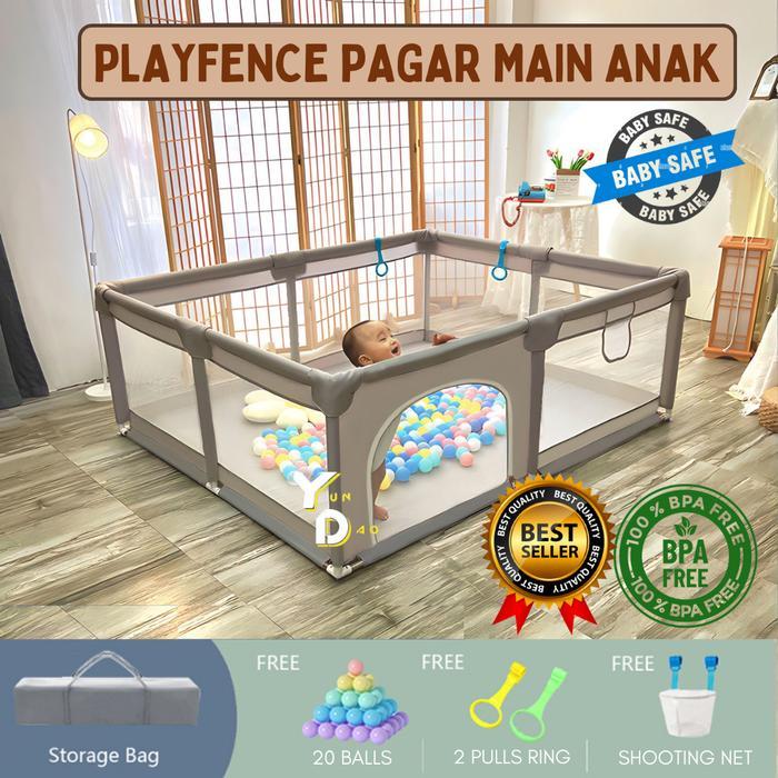 Pagar Tempat Main Kolam Mandi Bola Anak Rumah Taman Baby Playfence Playmat Playpen Pengaman Lahan