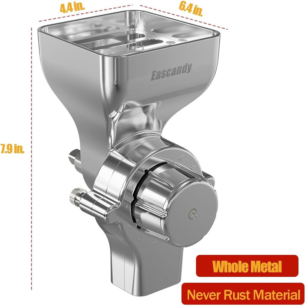 All Metal Grain Mill Attachment Fit For Kitchenaid Stand Mixer, 12-Level Adjustable Flour Mill Grain