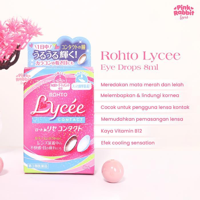 bz61- Pink Rabbit Lens - Rohto Lycee Contact Eyedrops Tetes Mata Softlens 8 Ml